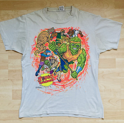 Vintage 1992 Toxic Crusaders T-Shirt Troma Anvil USA L  90s Rare / TMNT