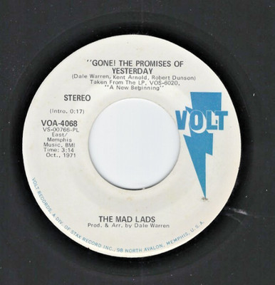70's/XO SOUL 45  The Mad Lads  Volt  4068  *promo*