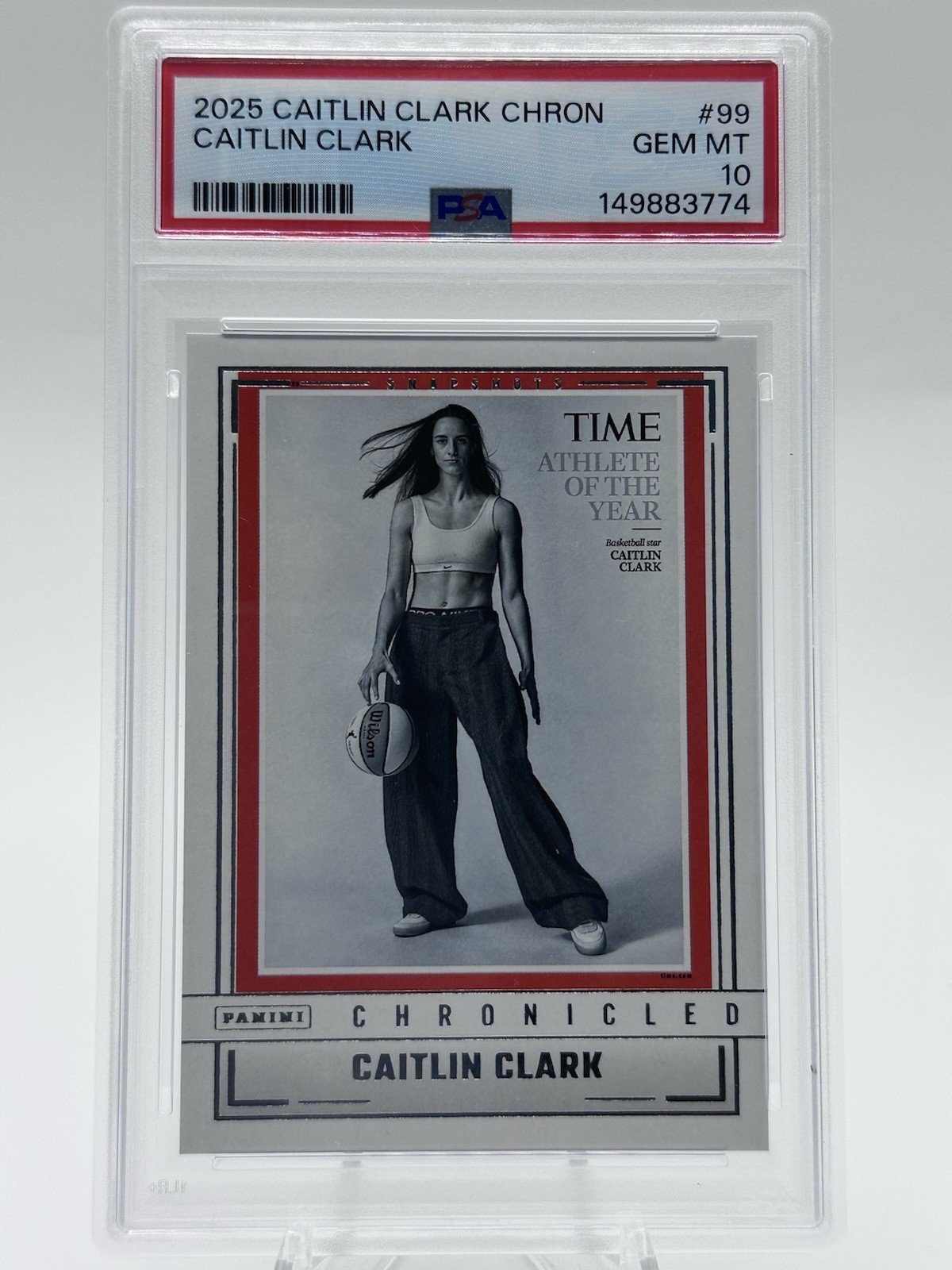 PSA 10 Caitlin Clark 2025 Chronicled #99 TIME Athlete of the Year - Low POP