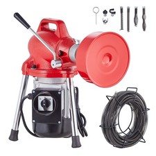 Uimoso Drain Cleaner Machine 66FT x 5/8In 250W Sectional Snake Auger Manual Feed