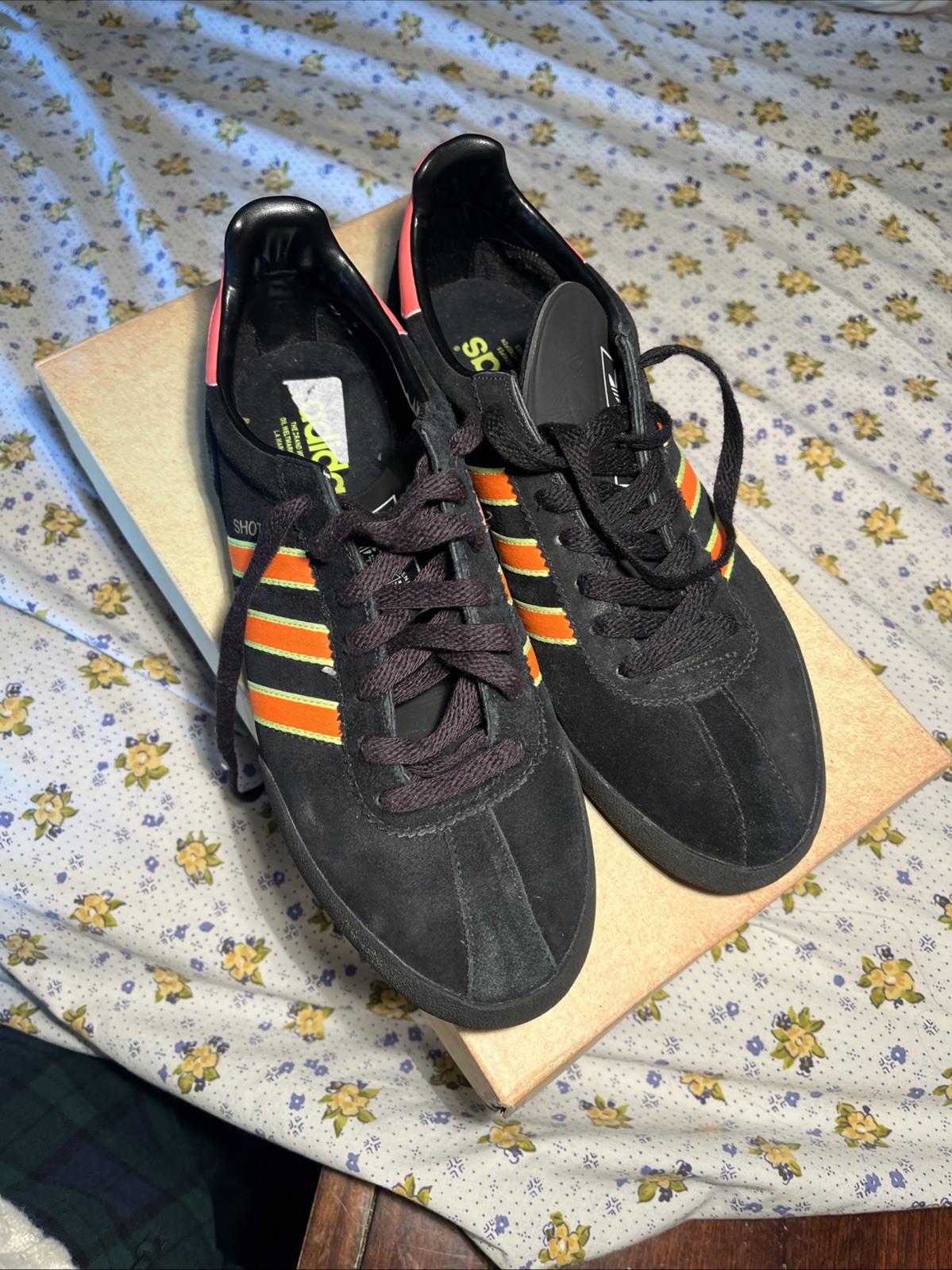 2003 Adidas Originals Shot UK9 US9.5 Black Rare Vintage OGSuede Sneakers