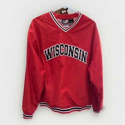 Wisconsin Badgers Pullover Windbreaker Team Athletics  Men's Large