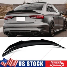 PSM Style Rear Trunk Spoiler Wing For 2014-2020 Audi A3 S3 RS3 Sedan Gloss Black