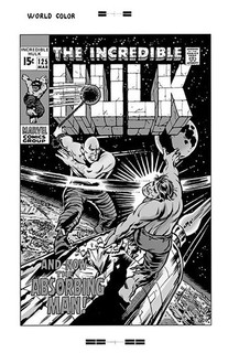 Herb Trimpe Hulk #125 Rare Large Production Art Cover Monotone