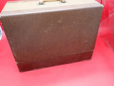 Vintage SINGER Sewing Machine FULL Size 2 Tone Brown Carrying Case w/ Controller