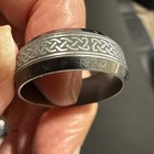 Men’s Titanium Rune Lettering Viking Ring Everyday, Wedding Casual Norse Size 10 — photo 2