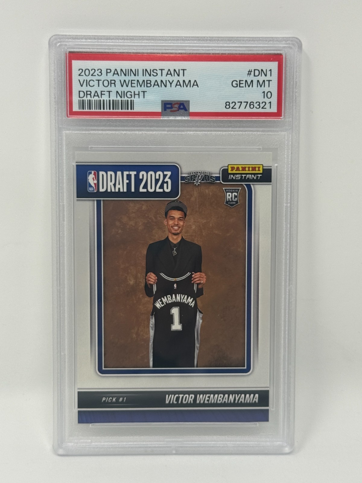 2023-24 Panini Instant - Draft Night 2023 Victor Wembanyama #DN-1 /31324 PSA 10 view 1