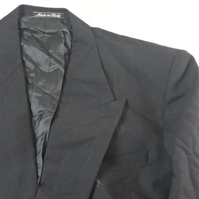 Mani Giorgio Armani 42L Black 100% Wool Italy Double Breasted