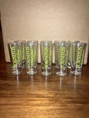 Barn Find!  Set of 10 Hornitos Shot Glasses 100% Puro Agave Tequila