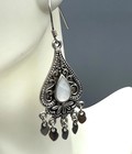 Vintage Chandelier Mother Of Pearl 925 Sterling Silver Earrings Pretty