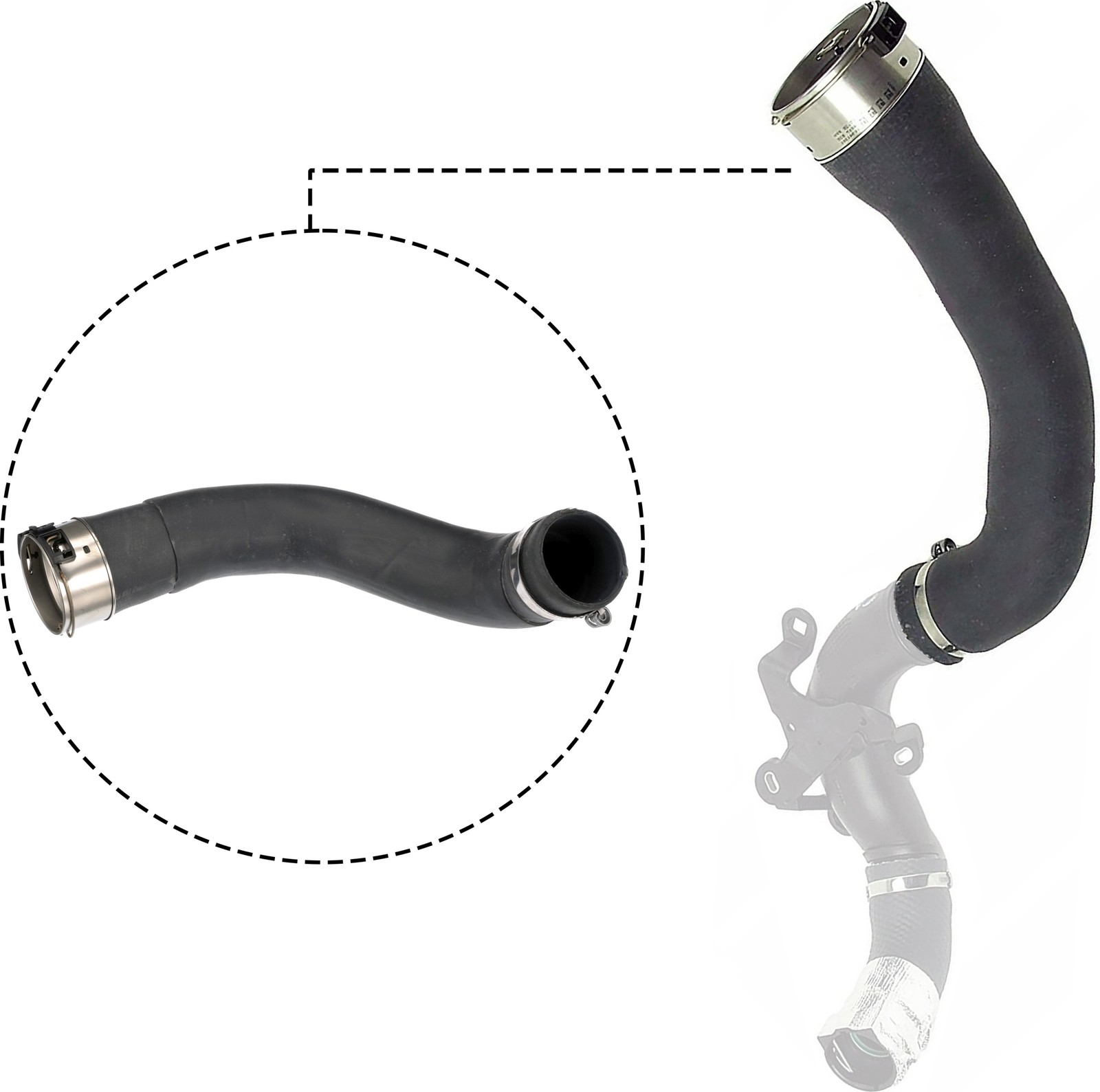Fits GATES GAT09-1430 Charge Air Hose GAT09-1430 Intercooler hose (diameter 52/