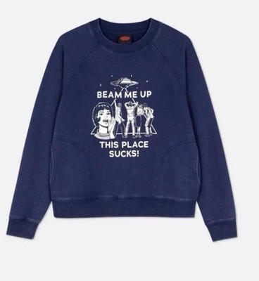 Stranger Things Primark Beam Me Up This Place Sucks Distressed Sweater Size XXS