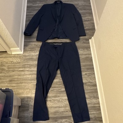 Alfani Slim Fit 2-Piece Men's Blue Solid Suit 2-Button 38W 32L