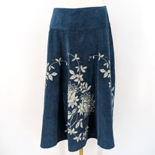 Talbots Hong Kong 100 Cotton beaded Corduroy A-Line Skirt Cottagecore