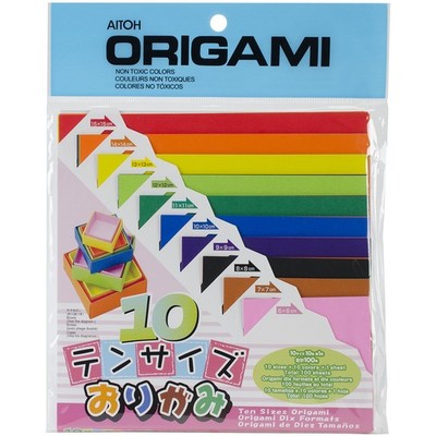 Origami Paper 100 Sheets Assorted Colors & Sizes