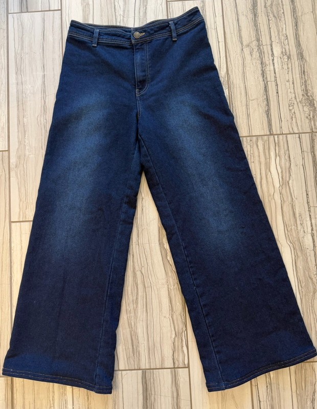 Z Supply Size 28  Rilynn Wide Leg Trouser Jeans Dark Rinse Denim High Rise SOFT!
