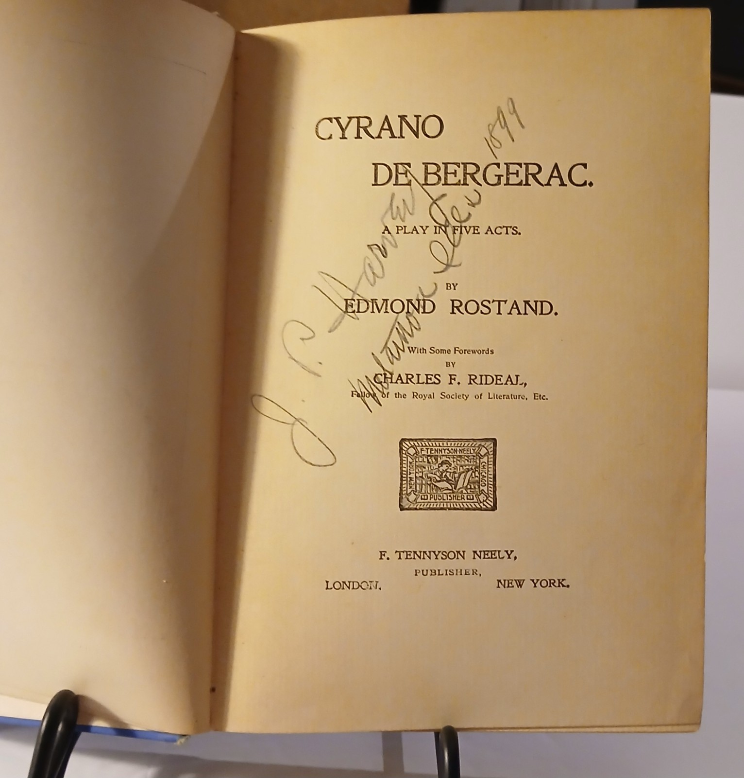 Victorian c1898 1st English Edition "Cyrano De Bergerac" By E. Rostand