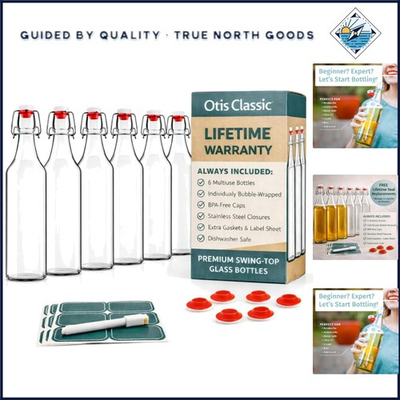 #ad #ad Pressure Safe 16oz Glass Bottles with Airtight Closures for Fermentation $47.98