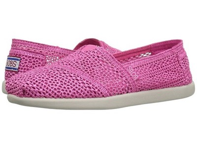 NEW Skechers BOBS Women's Bobs World-Daisy & Dot Flat Hot Pink 9.5 M