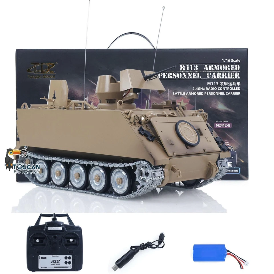 TD 1/16 Military RC Tank M113A1 360Rotation Infrared Metal Wheels Gearbox Smoke - Image 2 of 4