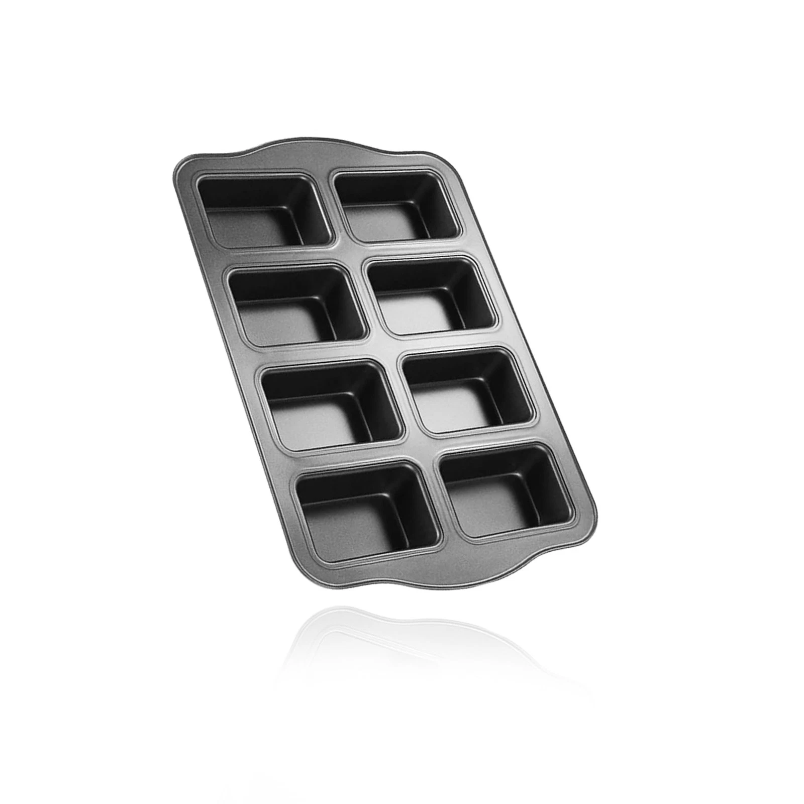 8Cavity Mini Loaf Pan NonStick Carbon Steel Brownie Square Baking Bread Tin