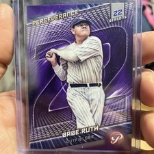 2025 Topps Pristine Babe Ruth Purple Refractor /99 #P-15 New York Yankees