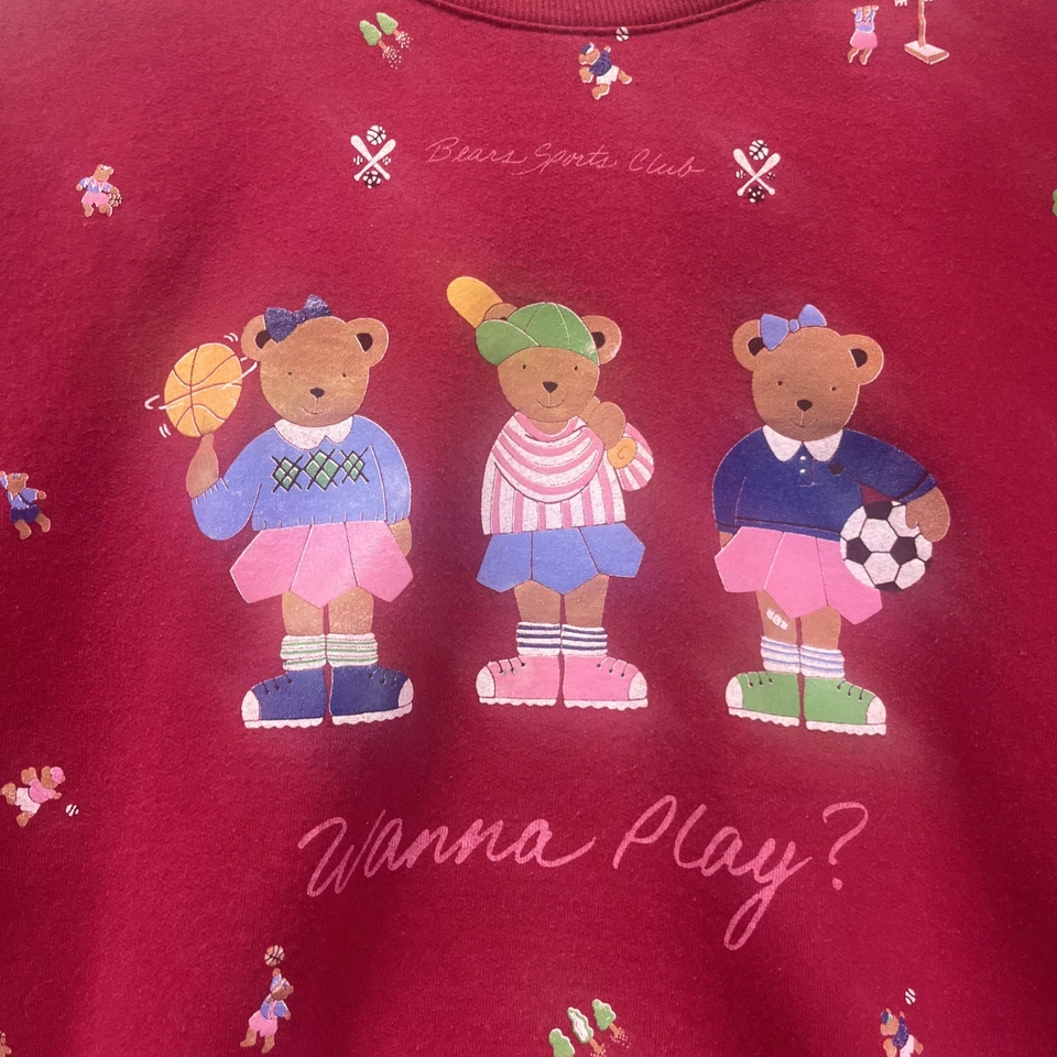 Sudadera Hello Teddy Spumoni L Beary Sports Club Vintage Pintura Hinchada Allover Foto 4 de 4