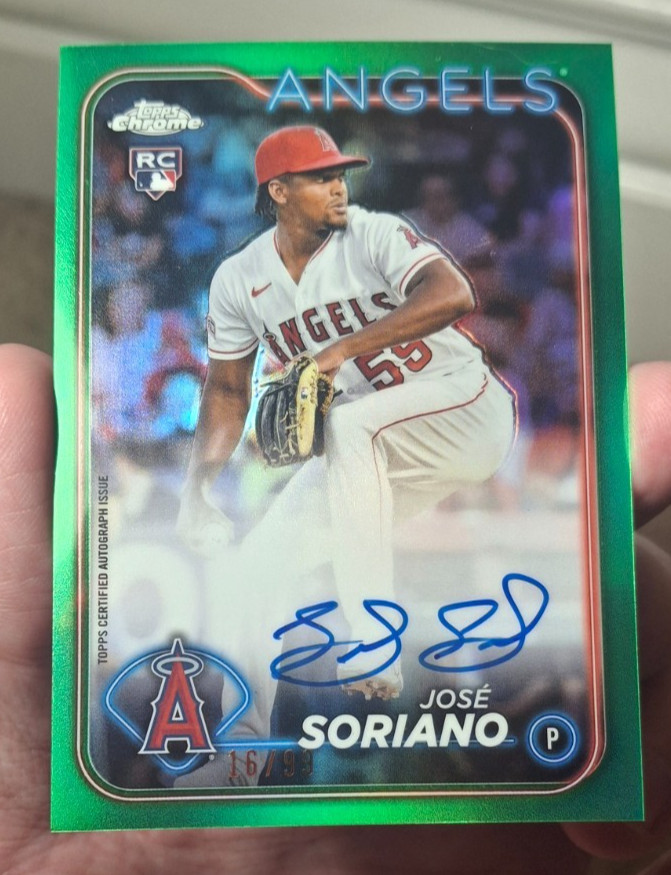 2024 TOPPS CHROME JOSE SORIANO GREEN REFRACTOR ROOKIE AUTO /99, RA-JS, RC