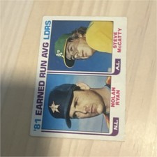Topps 1982 League Leaders Earned Run AVG #167 Nolan Ryan Steve McCatty Baseball