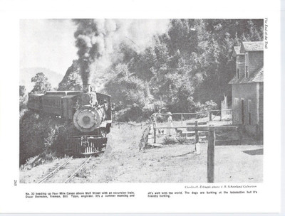 Vtg Book Print DB&W No 32 Four Mile Canon Excursion Train Switzerland Trail Art