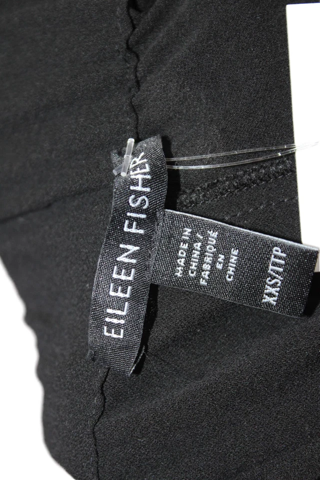 Eileen Fisher Women Cropped Silk Pants Black Petite Size 2XS - Image 4 of 4