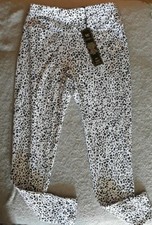 BNWT DG2 DIANE GILMAN SMALL ANIMAL PRINT LEGGINGS WIDE WAISTBAND FOR COMFORT