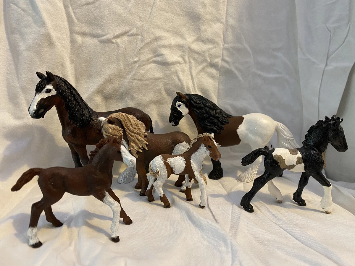 Lot of Six Schleich Horses/Foals (Lightly Painted)