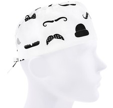 Mens scrub caps, surgical cap, scrub hats, surgery hat, mustache nurse cap