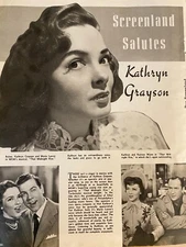 Kathryn Grayson, Full Page Vintage Clipping, a