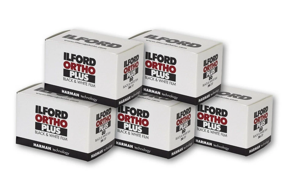 5 películas Ilford Ortho 80 135-36 (rodillo ortocromático 35 mm) - Imagen 1 de 1