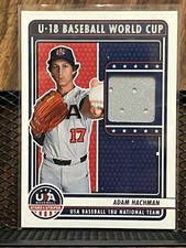 ADAM HACHMAN 2023 STARS & STRIPES 18U TEAM USA ROOKIE WORN JERSEY PATCH RELIC RC