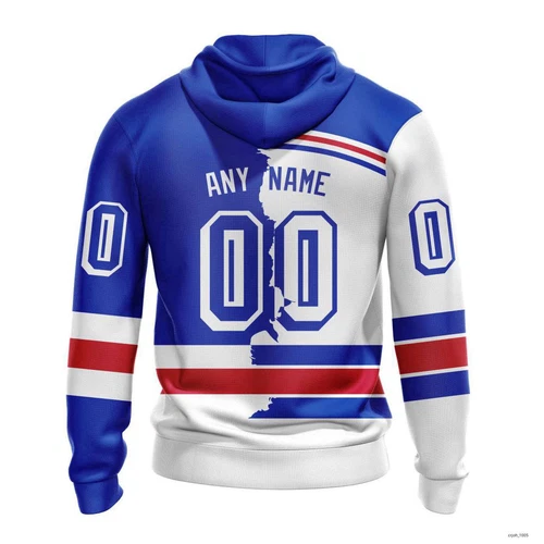 New York Rangers Personalize Home Mix Away Kits Hoodie FullSize