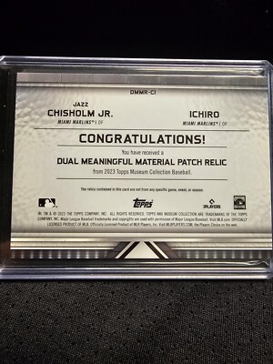 2023 Topps Museum Dual Meaningful Material Patch Ichiro/Chisholm