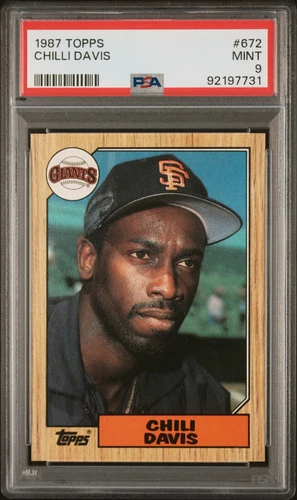 1987 Topps - Chili Davis #672 - PSA 9 MINT - San Francisco Giants