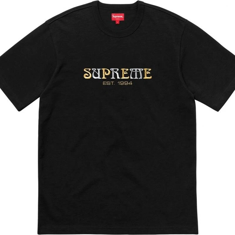 Tee shirt homme Supreme L Nouveau logo noir FW18KN54 SCELLÉ 100% authentique