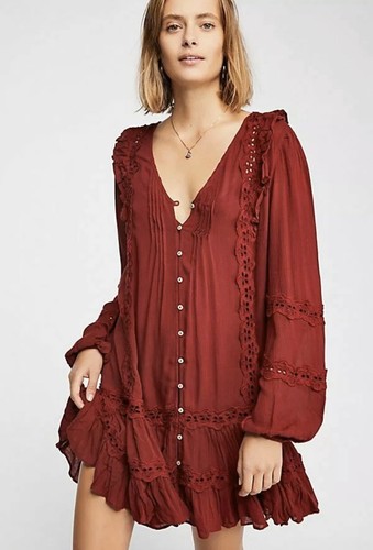 Snow Angel Mini Dress Wine 