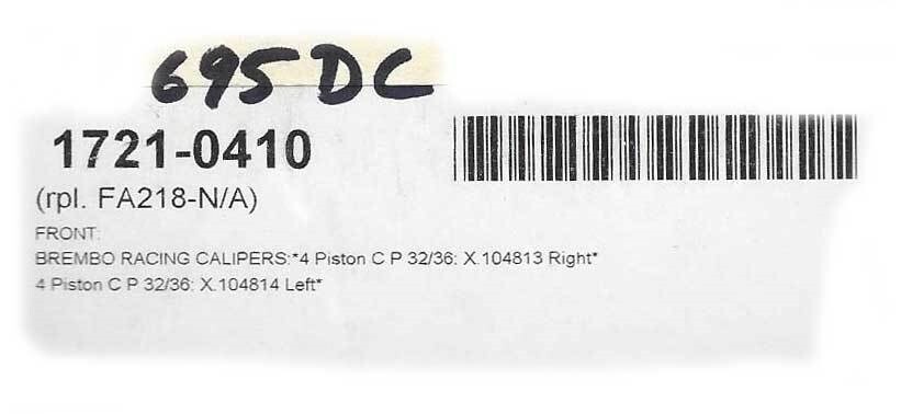 Ｋ！ 695DC SBS Racing Dual Carbon Front Brake Pads - Stock