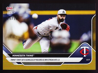 Twins Record Pablo Lopez Joe Ryan Bailey Ober Jax 2025 Topps Now #190 Gold 26/50