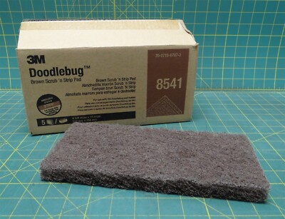 (Box of 5) 3M 8541 Doodlebug Brown Heavy Duty Scrub 'n Strip Pad 10'' Length