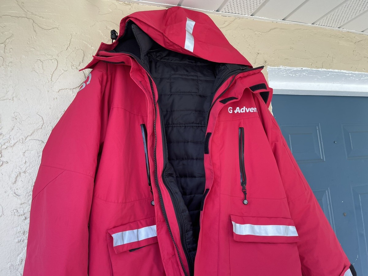 G Adventure Hoodie Jacket Expedition Antartica Red Parka Men's
