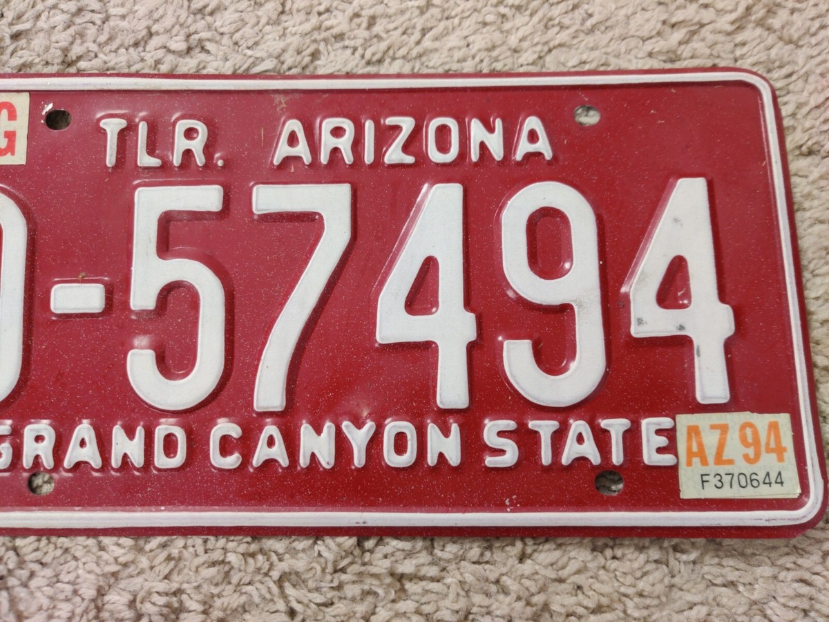 1994 Arizona TLR License Plate – D-57494 – “Grand Canyon State