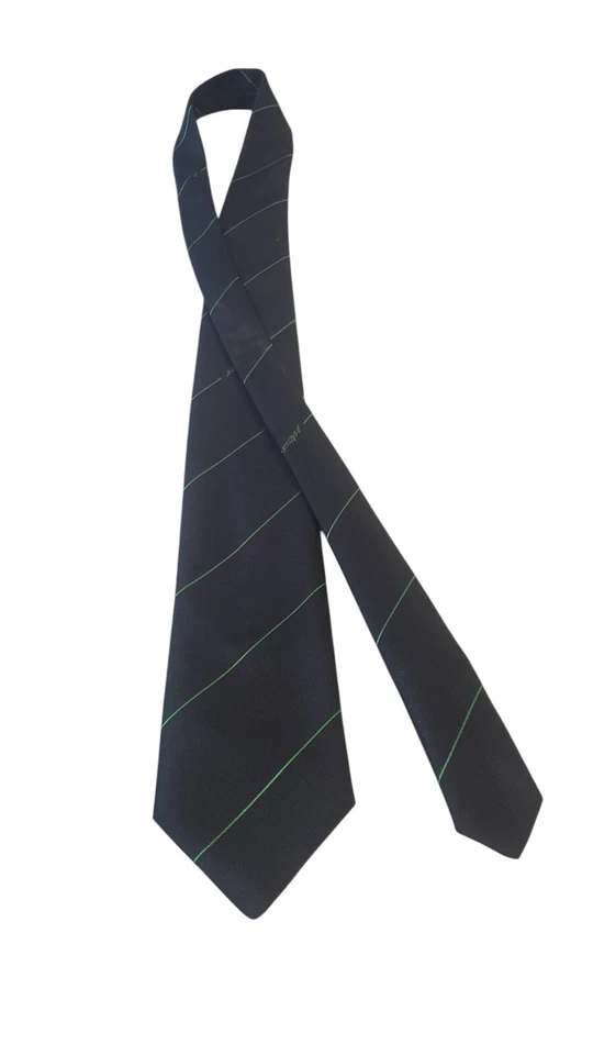 Corbata de cuello vintage Alexander von Humboldt-Stiftung para hombre rayas negras verdes rara Foto 4 de 4