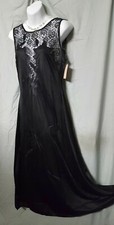 VENTURA BLACK  NIGHTGOWN LACE NYLON LONG SEXY VINTAGE STYLE SIZES S M L 1X