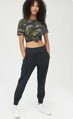 American Eagle Aerie Offline Black Nylon Joggers Small New!